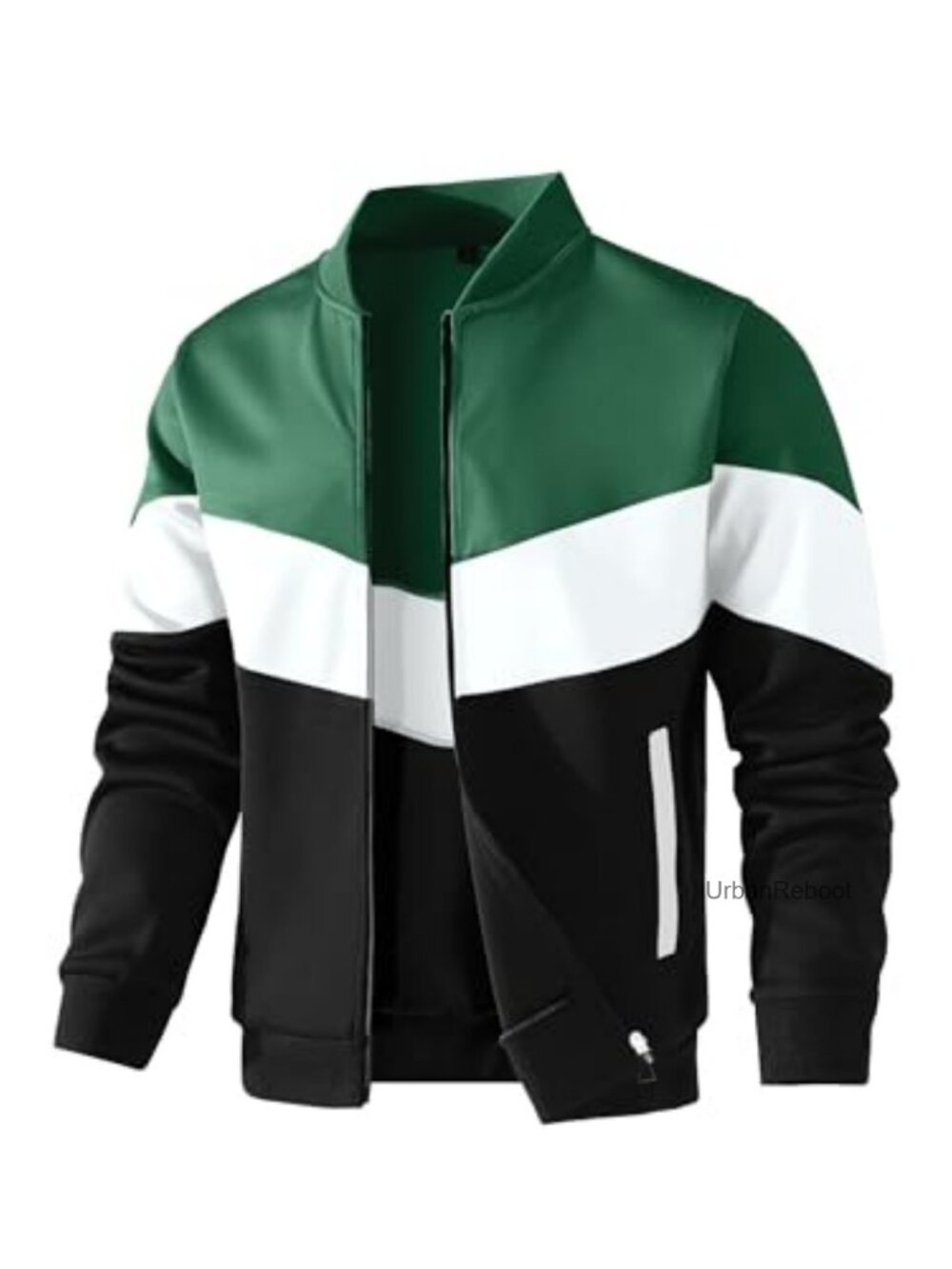 Lightweight Varsity Jacket Color Block Bomber Stand Collar Men's Coat